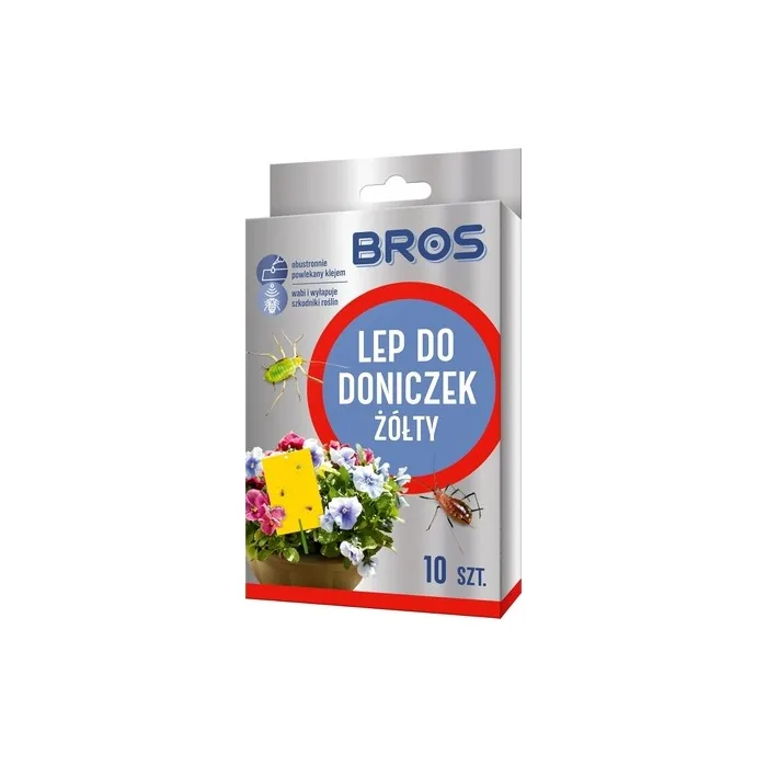 Bros Yellow Insect Repellent Traps for Flower Pots - Pack of 10
