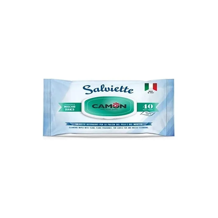 CAMON White Musk Wipes for Pets 40 Count