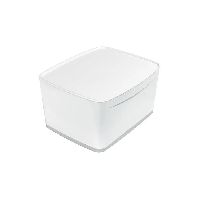 Leitz MyBox Large Rectangular Storage Box with Lid 18 Litres Waterproof ABS Grey/White