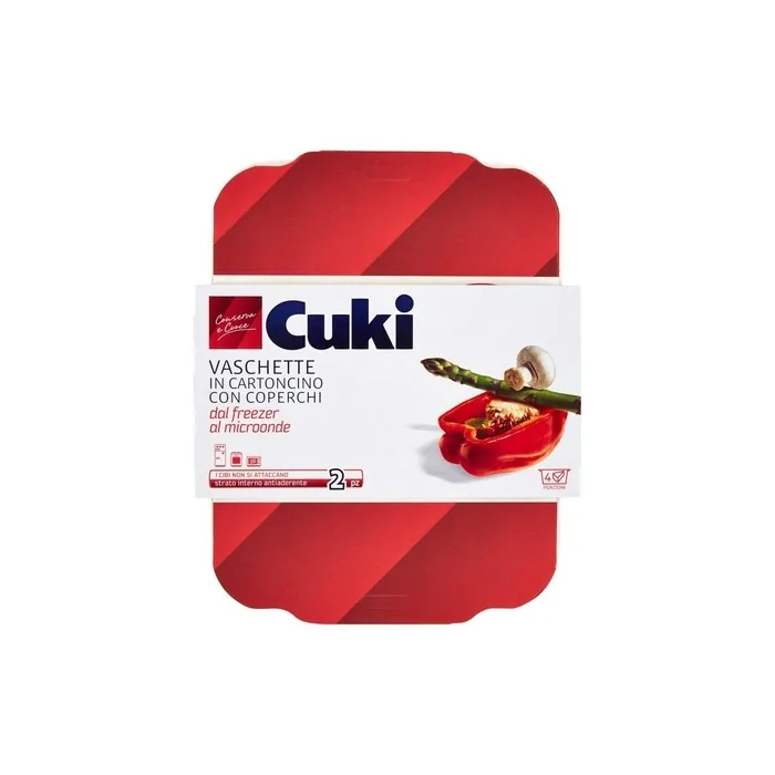 Cuki Rectangular Storage Boxes with Lid for Freezer and Microwave 4 Portions 50g