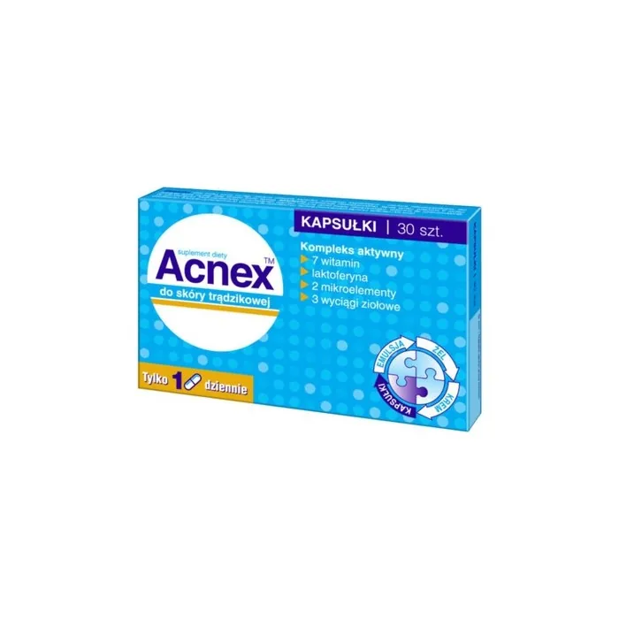 Acnex 30 Capsules for People Prone to Blackhead Formation and Excessive Sebum Production