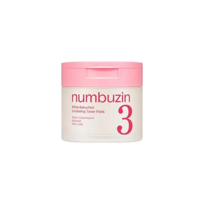 Numbuzin No.3 Bifida Bakuchiol Exfoliating Toner Pads 190ml (70 Pads) - Gentle Pore Care