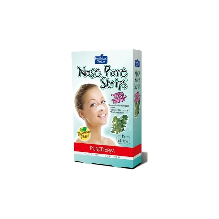 Purederm Nose Pore Strips Tea Tree Cleansing Strips For Nose - 6 Pieces