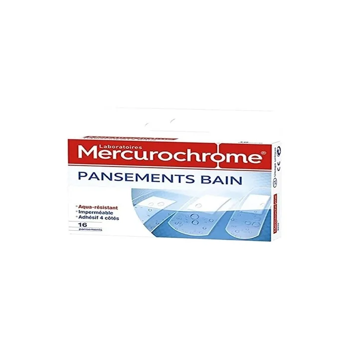 Mercurochrome Water Resistant Bath Plasters 16 Pieces