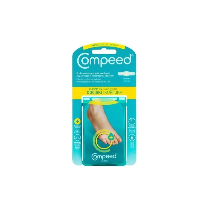 Compeed Moisturizing Corn Plasters - Pack Of 6, Size: 5.7 X 1.7 Cm
