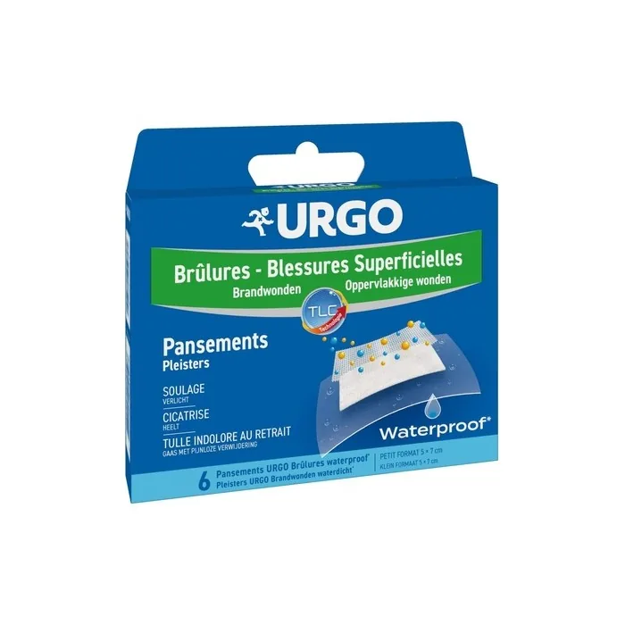 Urgo Waterproof Burn Pads Lipido-Colloid Tulle Small Size - Pack of 6