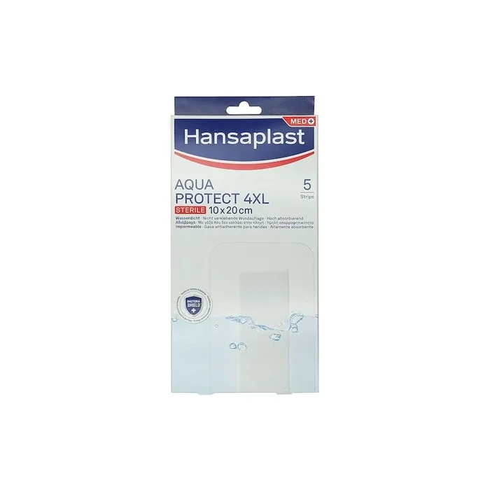Hansaplast Aqua Protect Waterproof And Sterile Adhesive Dressings 4xl 10x20cm Pack Of 5