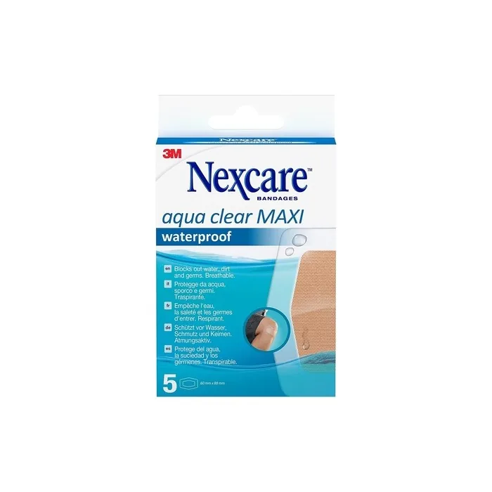 Nexcare Aqua Clear MAXI Waterproof Bandages 60mm x 88mm - Pack of 5