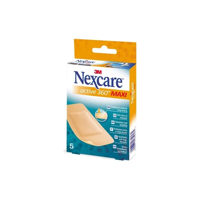 Nexcare Active Flexible Foam MAXI Plasters 50mm x 101mm 5 Plasters - Pack of 5