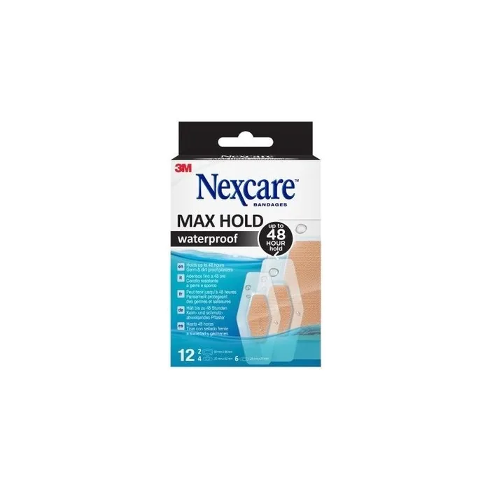 Nexcare Max Hold Waterproof Bandages 12 Strips