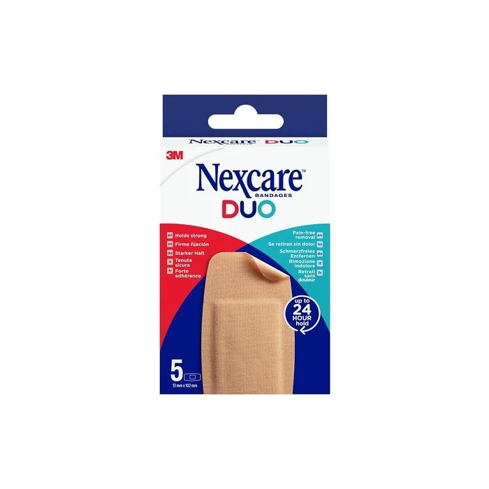 Nexcare DUO MAXI Plasters 51mm x 102mm 5 Plasters