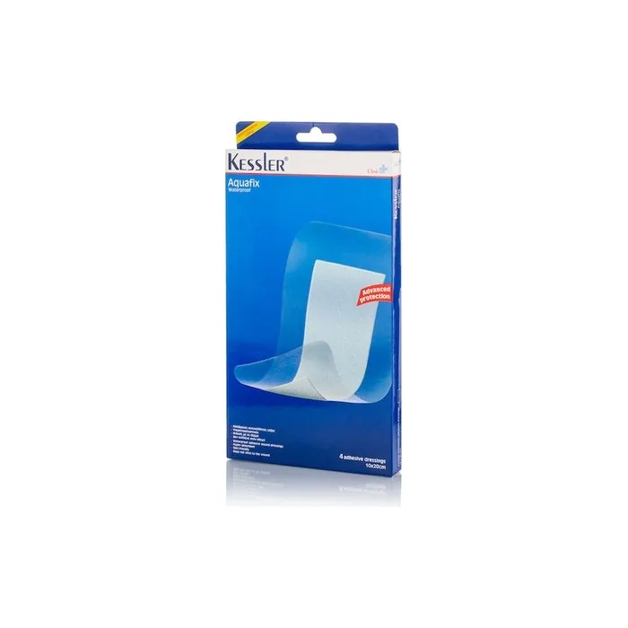 Kessler Aquafix Sterile Waterproof Adhesive Nonadherent Dressings 10x20cm 4 Pieces