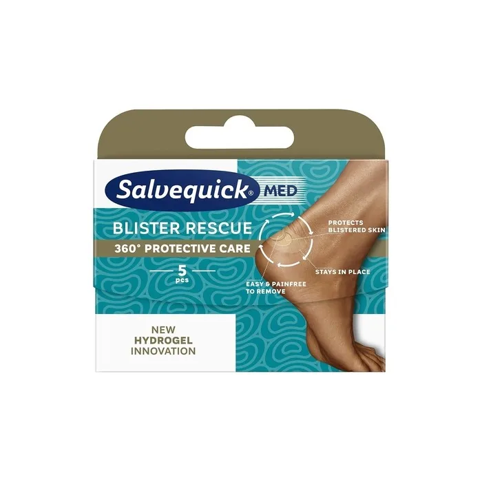 Salvequick Blister Rescue Hydrogel Wound Pads for Foot Blisters - Pack of 5