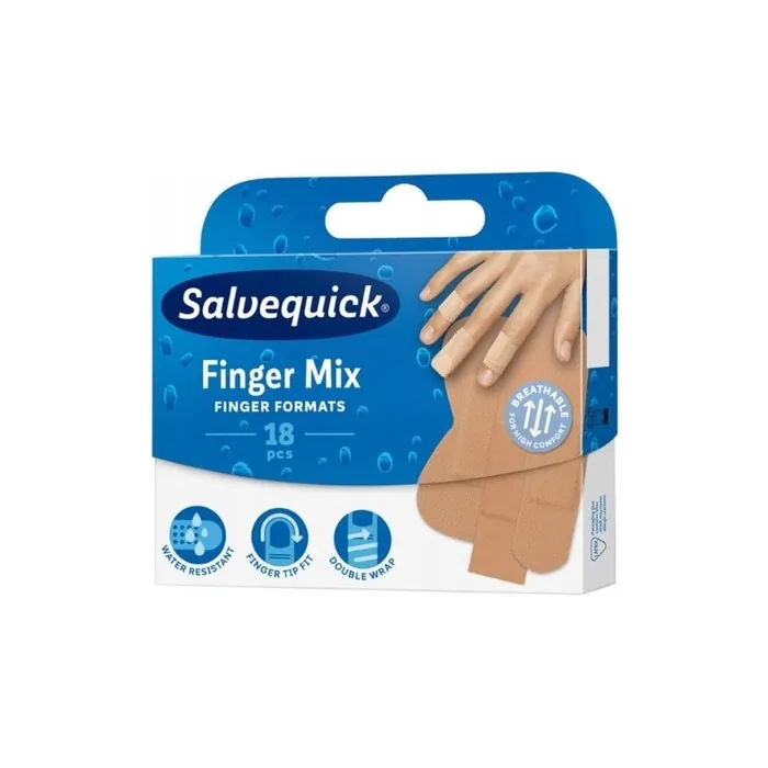 Salvequick Waterproof Finger Mix Plasters
