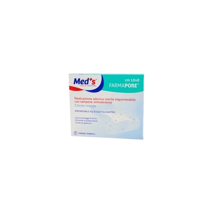 Farmac Zabban Med's Farmapore Adhesive Sterile Waterproof Dressing 10cm X 8cm