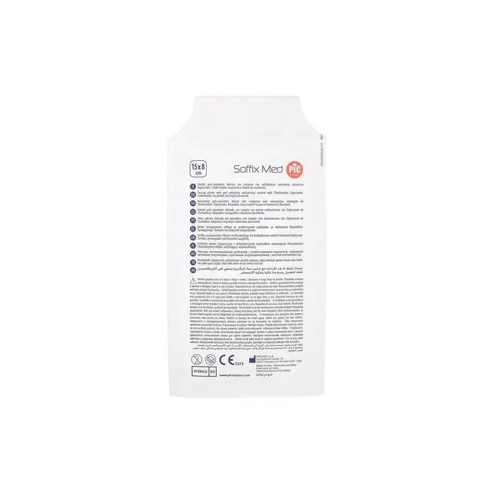 Pikdare Soffix Med Antibacterial Plaster with Central Absorbent Pad 15x8cm - Pack of 5