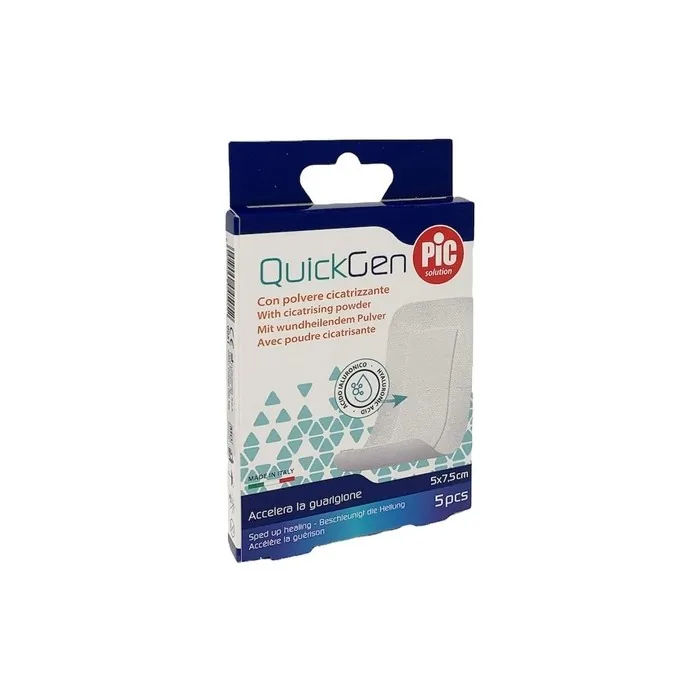 Pic QuickGen Scar Healing Powder Plaster 5x7.5cm - Pack of 5