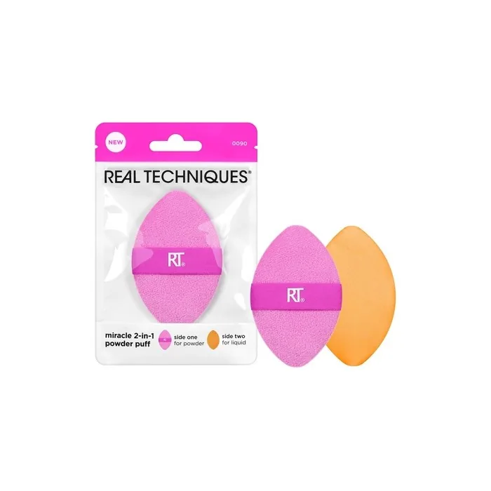 Real Techniques Miracle 2-In-1 Powder Puff Dual-Sided Full-Size Makeup