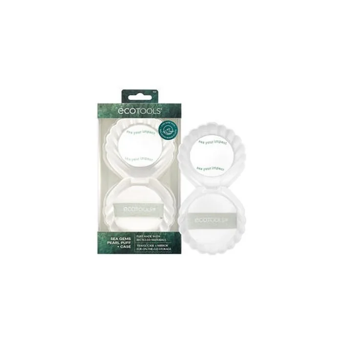 EcoTools Sea Gems Pearl Puff with Travel Case and Mirror - 2 Pack