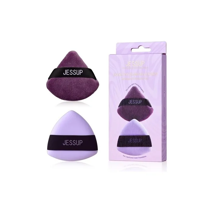 Jessup Triangle Powder Puff 2pcs Soft for Foundation Setting
