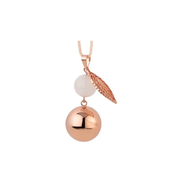 Babylonia Bola Pregnancy Jewelry Sound Ball Pregnancy Gifts For Pregnant Women Rose Gold With White Pearl And Leaf