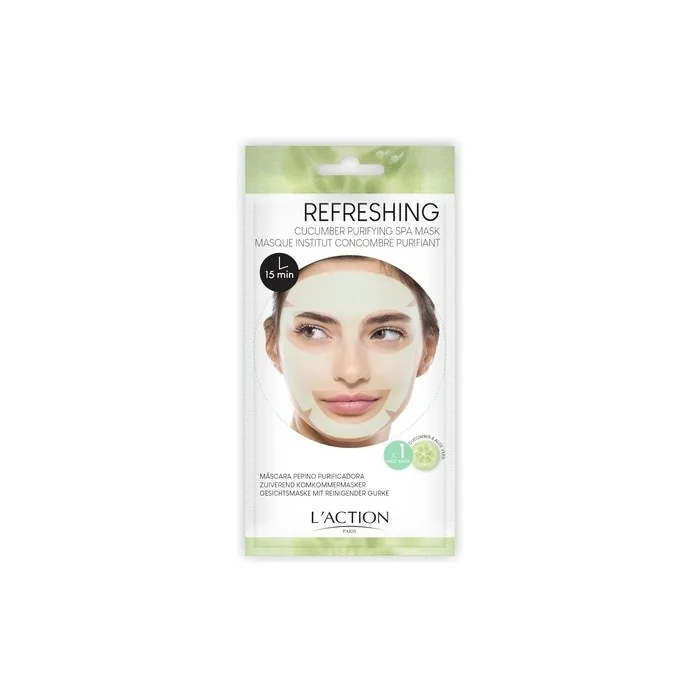 L'Action Paris Cucumber Purifying Spa Mask Sheet Mask Balances and Purifies