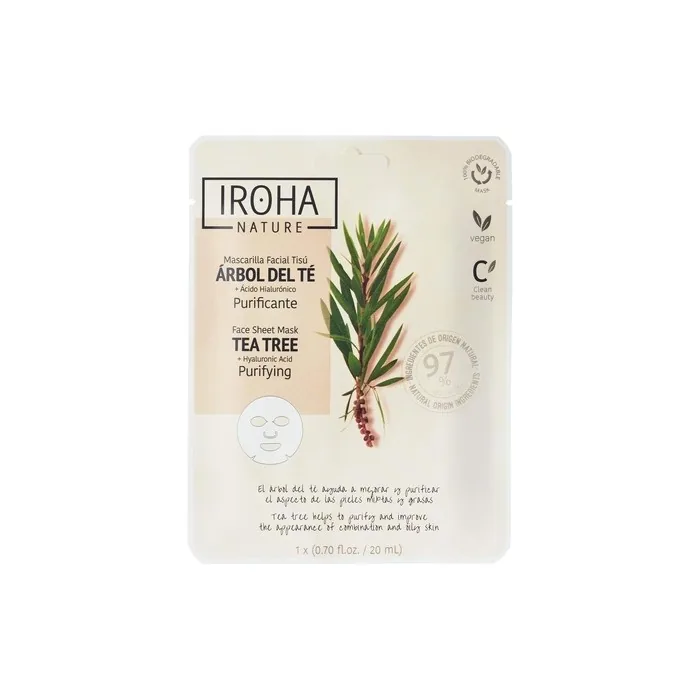 Iroha Nature Purifying Facial Mask with Tea Tree and Hyaluronic Acid