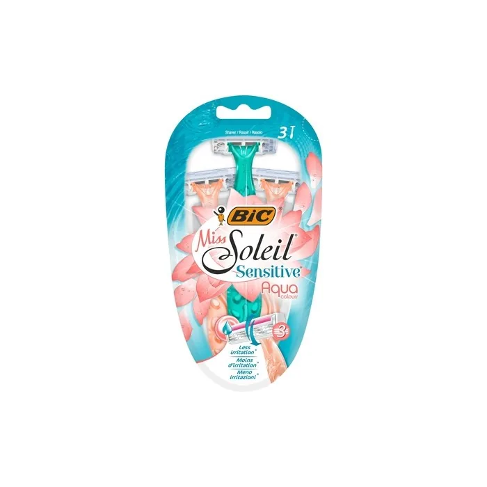 BIC Miss Soleil Sensitive Razor Aqua Colors 3 Pack