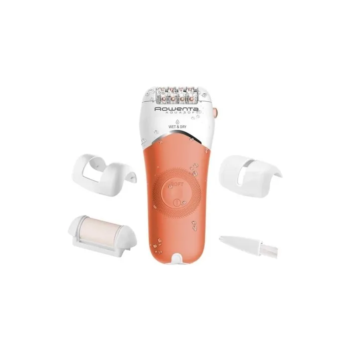 Rowenta Aqua Soft EP4920F0 Epilator with 24 Tweezers 2 Speeds Wet/Dry Coral