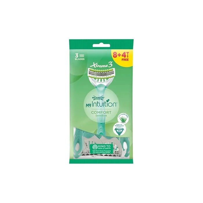 Wilkinson Sword My Intuition Comfort Sensitive Disposable Razor For Women 8 + 4 Pcs