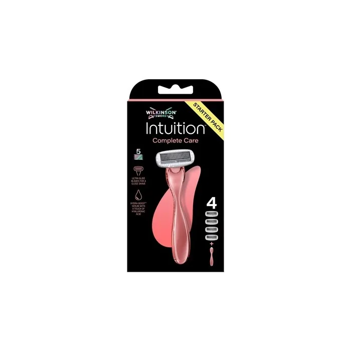 Wilkinson Sword Intuition Complete Care Women's Razor with Hydra-Boost Serum - Starter Pack with 1 Handle and 4 Blade Refills