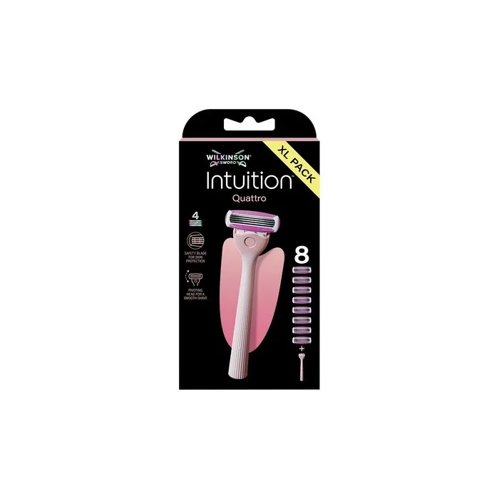 Wilkinson Sword Intuition Razor with 8 Blade Refills - Pink