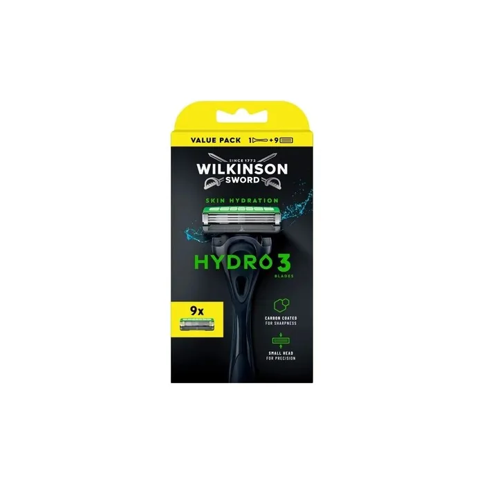 Wilkinson Sword Hydro 3 Razor with 9 Replacement Blades - Stainless Steel