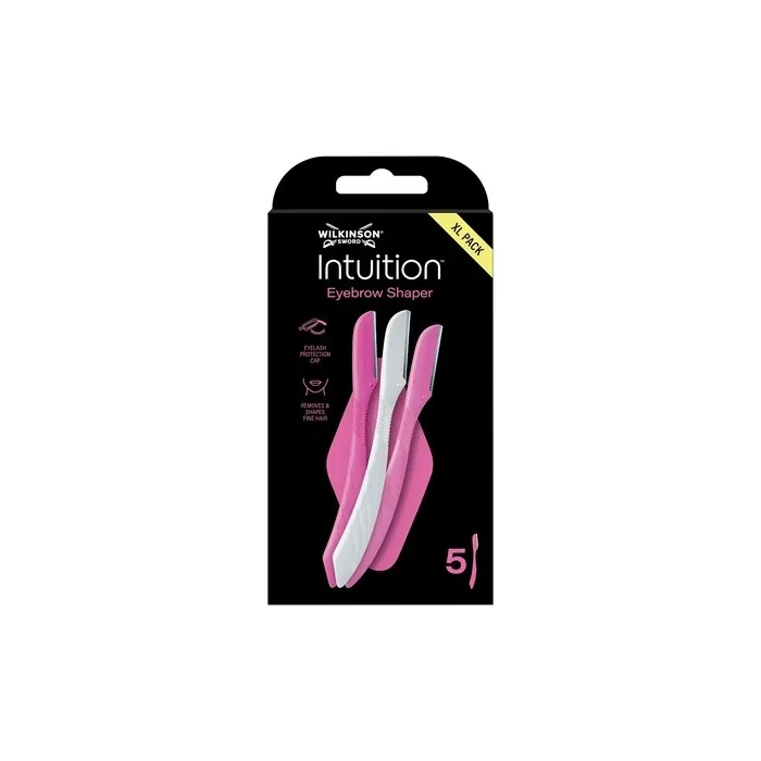 Wilkinson Sword Intuition Eyebrow Shaper Razor for Women - XL Pack with 5 Beauty Tools and 1 Precision Cap