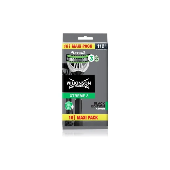 Wilkinson Sword Xtreme 3 Black Edition Disposable Razor Pack Of 10