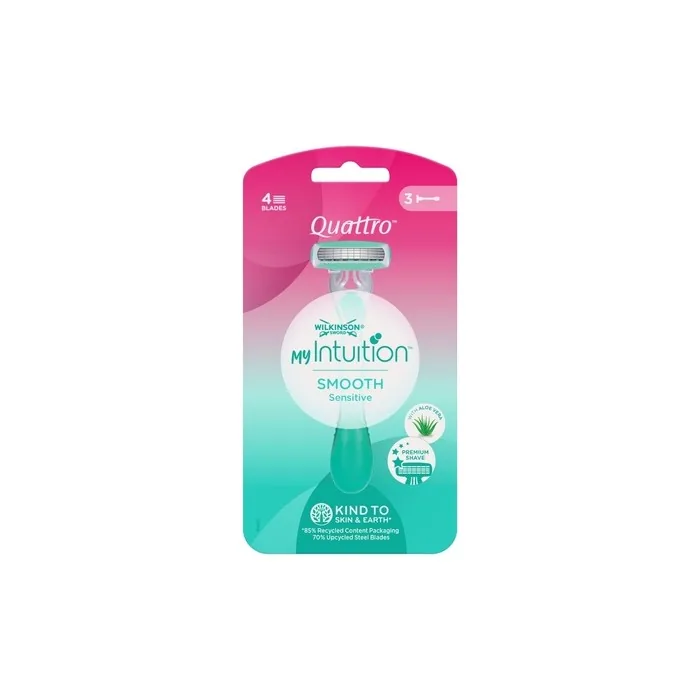 Wilkinson My Intuition Quattro Smooth Sensitive Disposable Razors 3 Pack