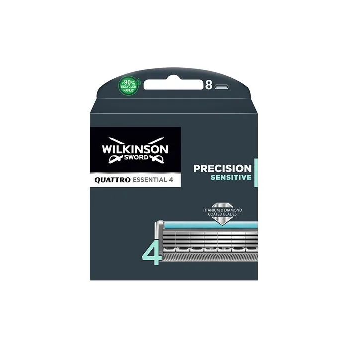 Wilkinson Sword Spare Head Quattro Essential Precision Sensitive 8 Pieces