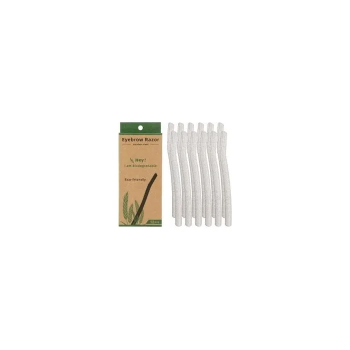 Dreamfix 12 Pieces Blade Eyebrow Razor With Wheat Straw Handle