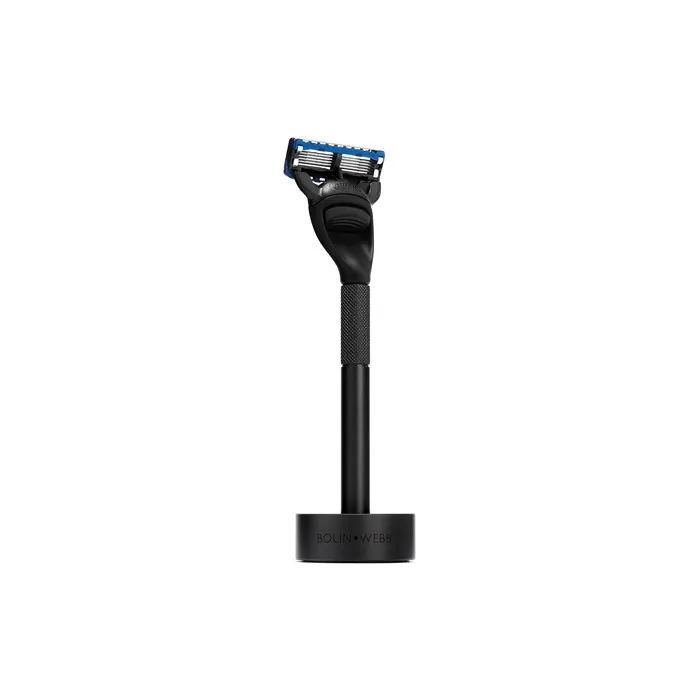 Bolin Webb Generation Razor and Stand in Black with Gillette Fusion5 Blade Luxury Razor for Men