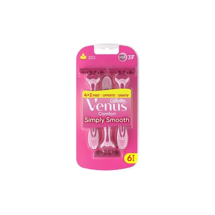 Gillette Simply Venus 3 Disposable Shavers for Women with Lubricating Strip