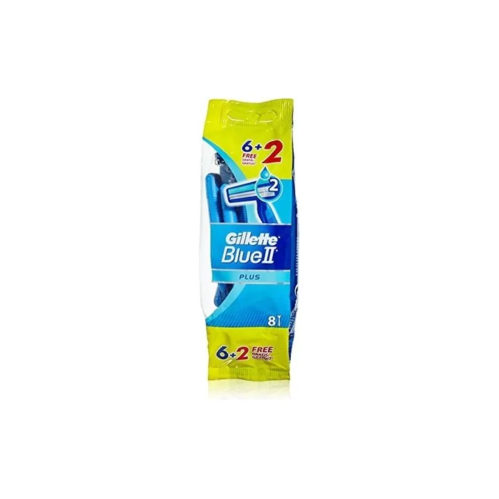 Gillette Blue II Plus Disposable Razors by for Men - 8 Count Razor