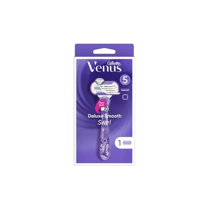 Gillette Ladies Venus Swirl Shaver With Flexball Technology Includes 1 Replacement Head