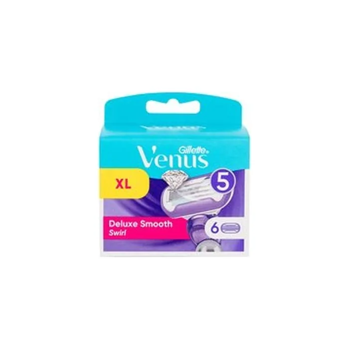 Gillette Venus Deluxe Smooth Swirl Razor Blades Purplewhite 6 Pcs