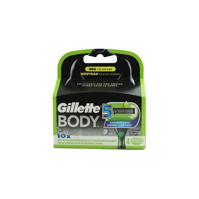 Gillette Body 5 Razor Blades 4 Pieces Replacement Blades for Men