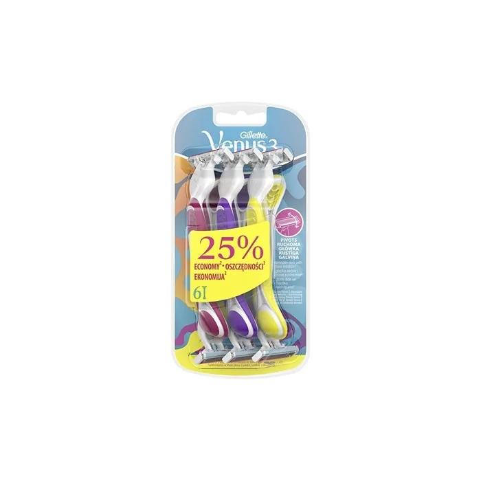 Gillette Simply Venus 3 Plus Yellow 6 Pack