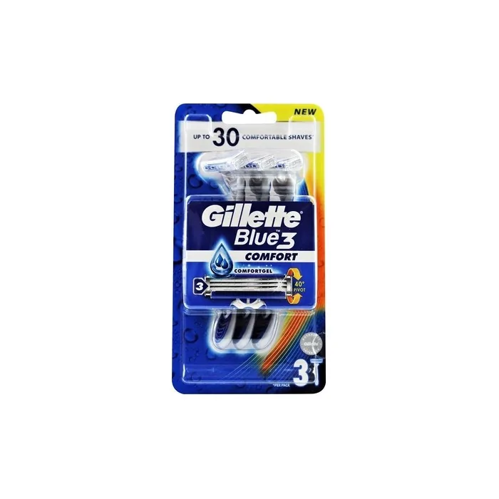Gillette Blue 3 Disposable Razors With Aloe Lubricating Strip