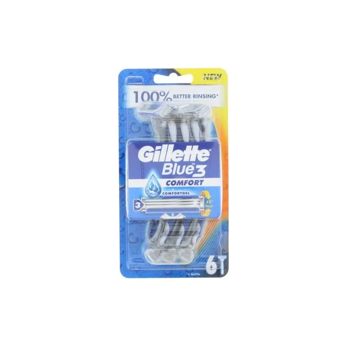 Gilletee Blue 3 Disposable Razors Comfort 6 Inches
