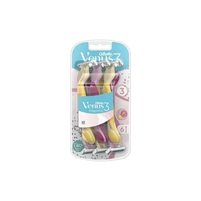 Gillette Venus 3 Dragonfruit Disposable Razors 6 Pieces