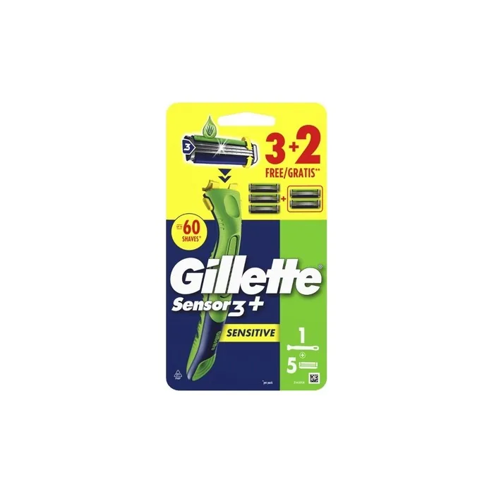 Gillette Sensor 3 U&G Razor With 5 Replacement Cartridges