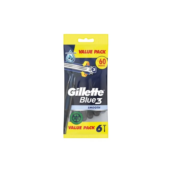 Gillette Blue3 Smooth Disposable Razors 6 Pack